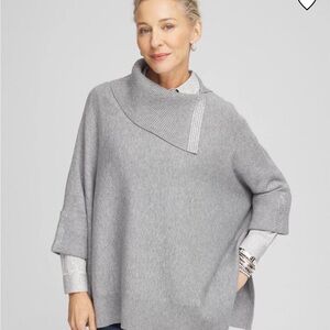 Chico's Chic Gray Poncho Sweater
